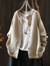 DIE ISOLDE | TEXTURIERTER CARDIGAN – Beige