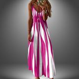 Angela | Langes, lässiges, handgefertigtes Kleid – Rosa