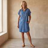 ELENORE - Elegantes Klassisches Kleid – Blau