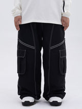 Damen Hose | Oversize Baggy Beinform mit Cargotaschen – Schwarz