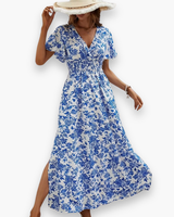 Damen Chic Floral Dress | Casual – Blau