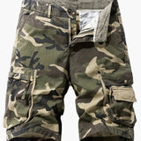 Herren-Bermudashorts mit Camouflage-Design und Taschen – Khaki