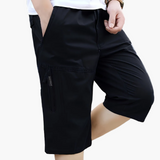 Herren-Bermudashorts mit Taschen für die alltägliche Freizeit – Schwarz