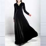 Edelmira | Glamouröses Damenkleid mit Verdicktem V-Ausschnitt für Festliche Anlässe – Schwarz