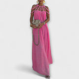 Briar - Elegantes Maxi-Kleid mit Drapierten Details – Pink