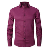 Herren Hemd | Slim Fit mit klarer Knopfleiste – Burgunderrot