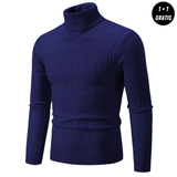 Warmer Strickpullover mit Rollkragen - ENZO – Marineblau