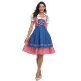 Damen Dirndlkleid Zweiteilig | Klassisches Trachtenkleid mit modernem Akzent – Blau