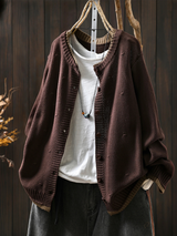 DIE ISOLDE | TEXTURIERTER CARDIGAN – Dunkelbraun