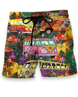 Herren Trendige Graffiti Badeshorts | Bequem und Schnell Trocknend – Rot