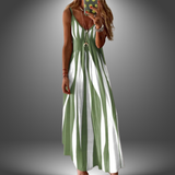 Angela | Langes, lässiges, handgefertigtes Kleid – Helles Grün