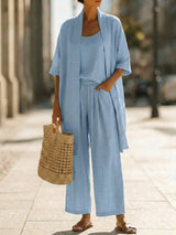 Rilara - dreiteiliges Loungewear-Set – Blau