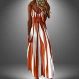 Angela | Langes, lässiges, handgefertigtes Kleid – Orange