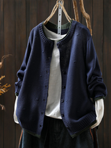 DIE ISOLDE | TEXTURIERTER CARDIGAN – Blau