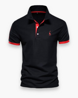 Herren Zeitloses Poloshirt | Elegantes Design – Schwarz Rot