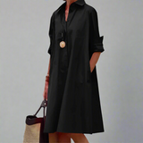 Sandrine | Lässiges und elegantes Polo-Kleid – Schwarz