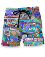 Herren Trendige Graffiti Badeshorts | Bequem und Schnell Trocknend – Blau