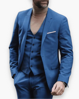 Herren Anzug 3-teilig Slim Fit | Klassisch & Elegant für Hochzeitsgäste – Marineblau