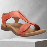 FunStep - Schnalle Leder flach Sandalen – Rot