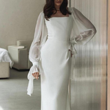 Damenkleid für festliche Anlässe | Maxilänge – Weiß