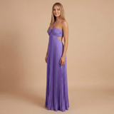 Nancy - Faltenrock Halter Cut-Out Maxikleid – Lila