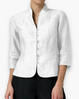 Damen Elegante Bluse mit Stehkragen | Festliche Anlässe – Weiß