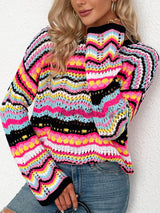 Langer Wochenendpullover – Schwarz
