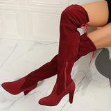 Elegante lange stiefel für damen – Rot