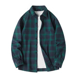 Ryder | Herren Flanellhemd Kariert Langarm Relaxed Fit Herbst – Grün