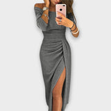 Lilly Damenkleid Aus Premiumstoff – Stilvoller Schnitt Für Jedes Event, Größen S-XL – Grau