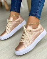 Erisen – Stylische Low-Top-Schnürsneaker – Roségold