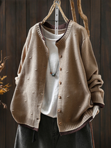 DIE ISOLDE | TEXTURIERTER CARDIGAN – Creme