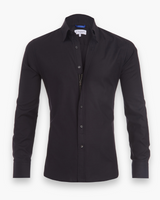 Herren Modisches Zip Fit Hemd | Elegant – Schwarz