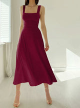 Verenar | Einfaches Kleid für Damen – Rotwein