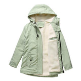 Ava - Wattierte Winterjacke mit Kapuze – Mintgrün