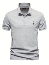 Noah | Slim Fit Klassisches Poloshirt mit sportlichem Kragen-Detail – Grau