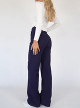 Damenhose | Hohe Taille mit geraden Beinen – Blau