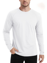 Teraxo | Atmungsaktives Langarmshirt für Herren Winter – Weiß