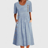 Eline – Stilvolles, lässiges Midikleid – Blau