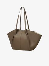 Tote aus weichem Genuine Leather – Khaki