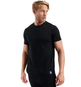 Herren Kurzarm Rundhals Einfach T-Shirt – Schwarz