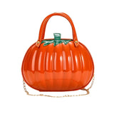 Melanie – Kürbisförmige Handtasche mit verstellbarem Riemen – Orange