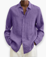 Herren Elegante Freizeit Hemd | Lange Ärmel – Lila