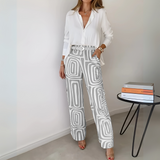 Olivia | Stilvolles Zweiteilige-Set (Geschenk: GRATIS Gürtel) – Grau
