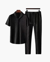 Nolan | Herren-Zweiteiler-Set Kurzarmshirt & Hose Sommer-Set – Schwarz