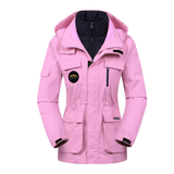 Damen Skijacke mit Kapuze | Sportliche Outdoor Winterjacke – Rosa