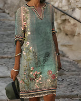Lucia - Modisches Damenkleid mit V-Ausschnitt – Grün