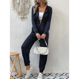 Ladies Luxury Retro Jumpsuit Trainingsanzug & Jogginganzug | Perfekt für jeden Tag tragen – Dunkelblau