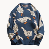 Swampland - verspielter lässiger damenpullover mit printdesign – Schwarz