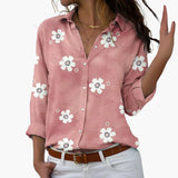 Florale Bluse mit elegantem Blumenmuster - Damen Sommerlook – Rosa